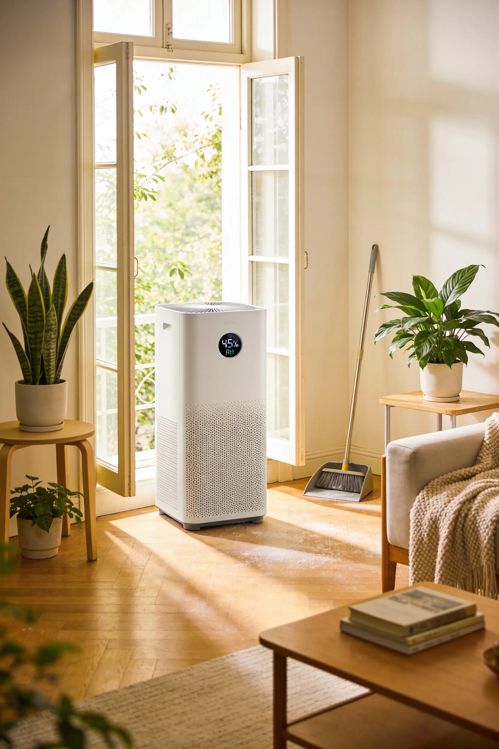 Home environment demonstrating effective mold prevention with a dehumidifier and ventilation