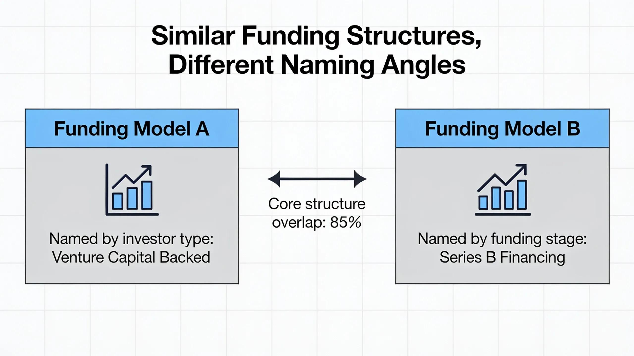 Both terms describe similar funding structures, but the naming reflects different angles on the same
