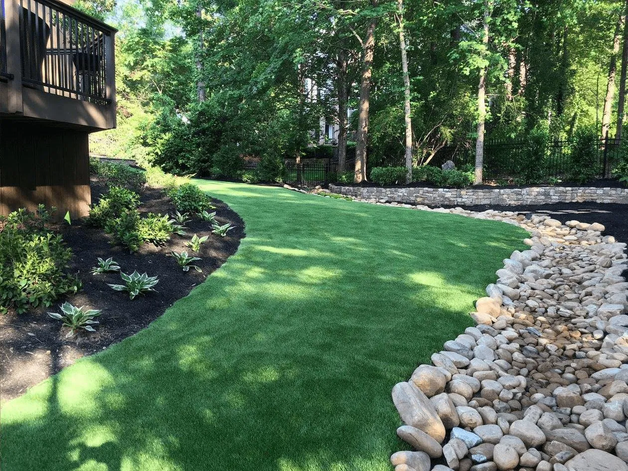 Compact backyard with space-saving garden ideas including layered plants and trailing vines