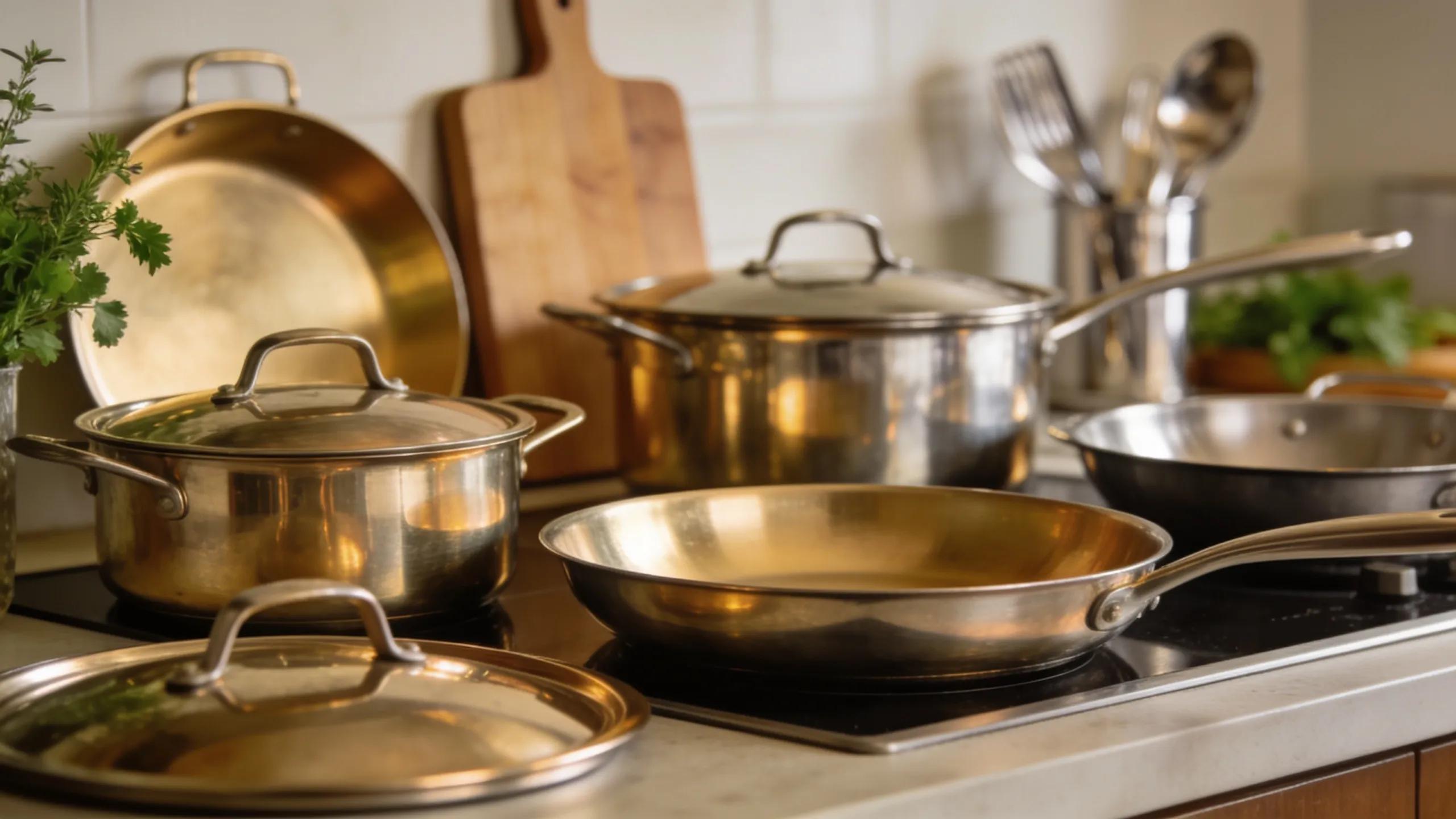 A selection of lightweight titanium kitchenware