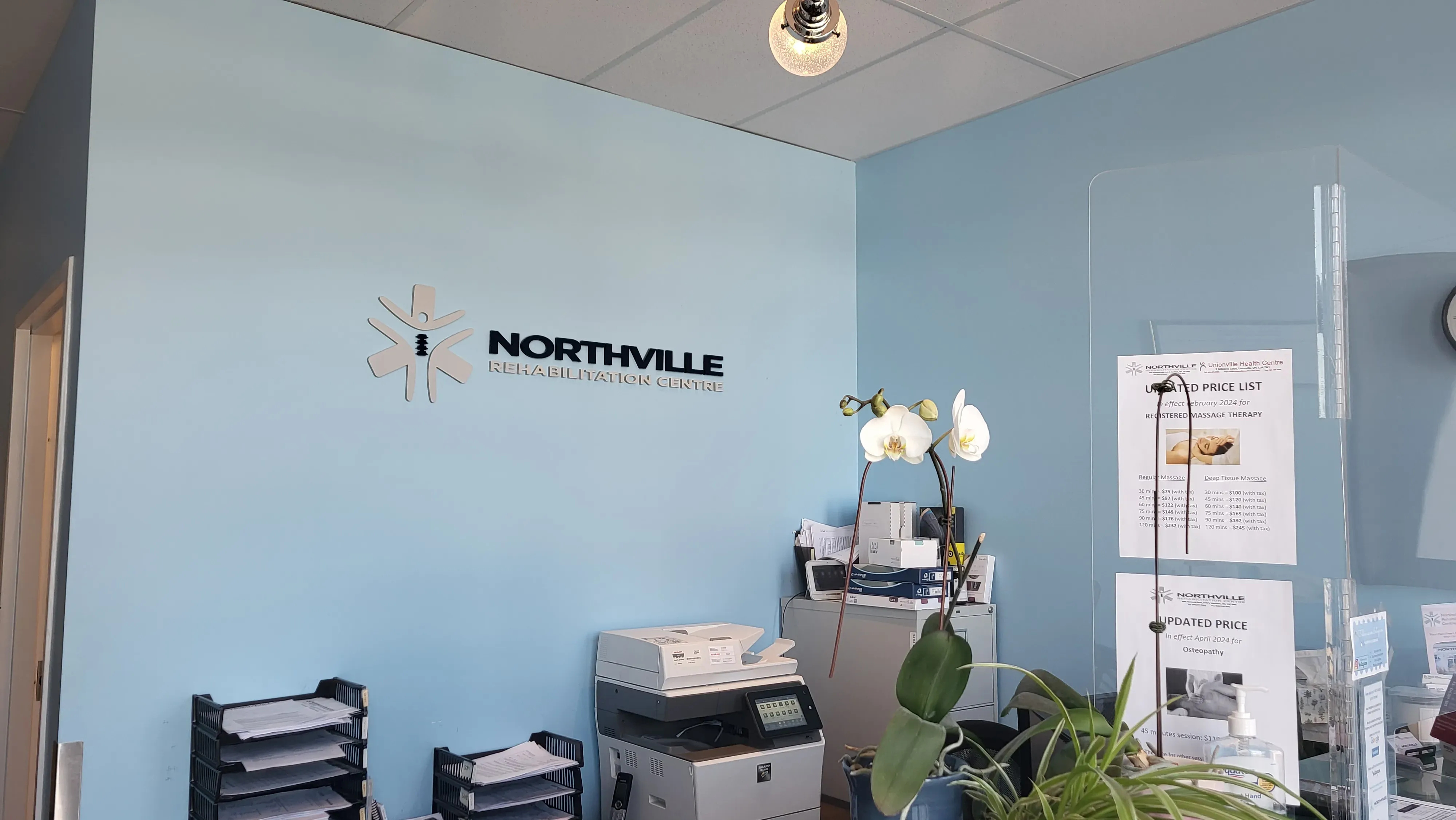 Reception area at Northville Rehabilitation Centre in Markham, Ontario