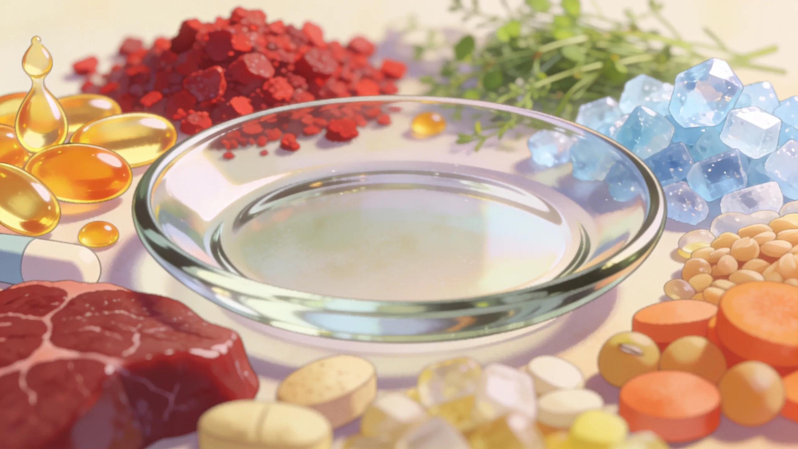 Nutritional benefits of grass-fed beef liver capsules displayed artfully