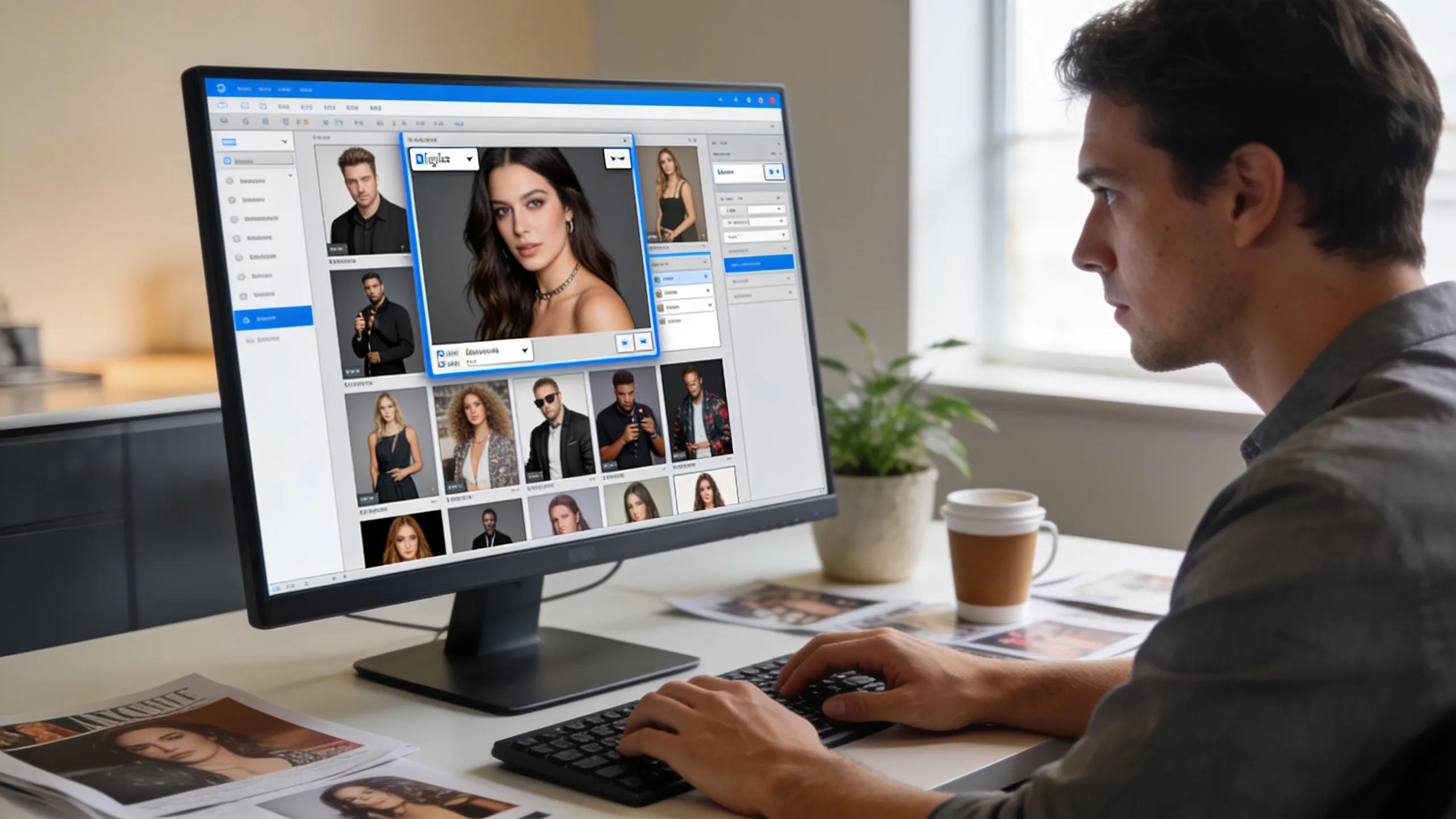 Publisher using a digital celebrity photo archive