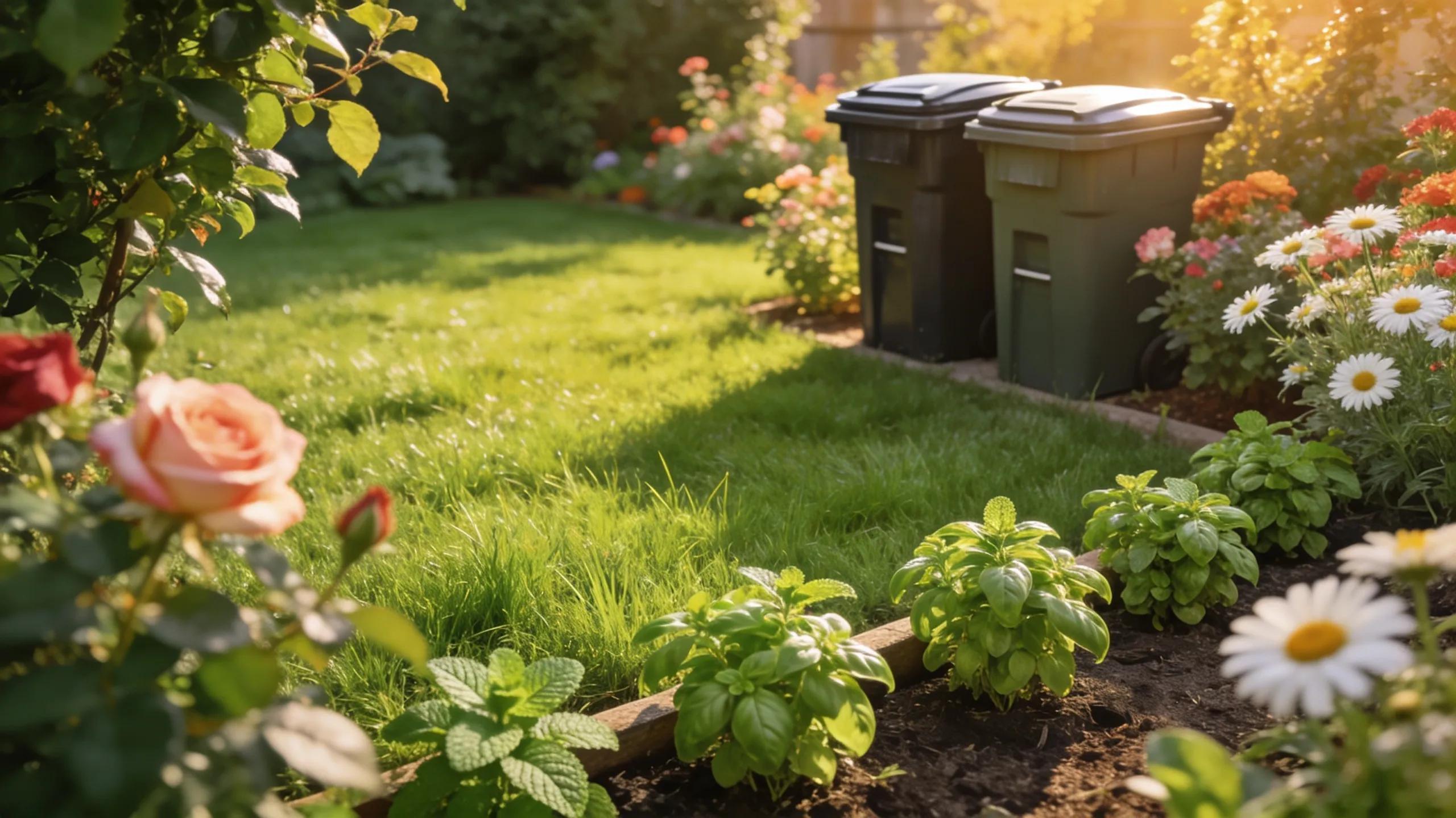 Healthy lawn and shrubs after yellowjacket nest removal showcasing pest management practices