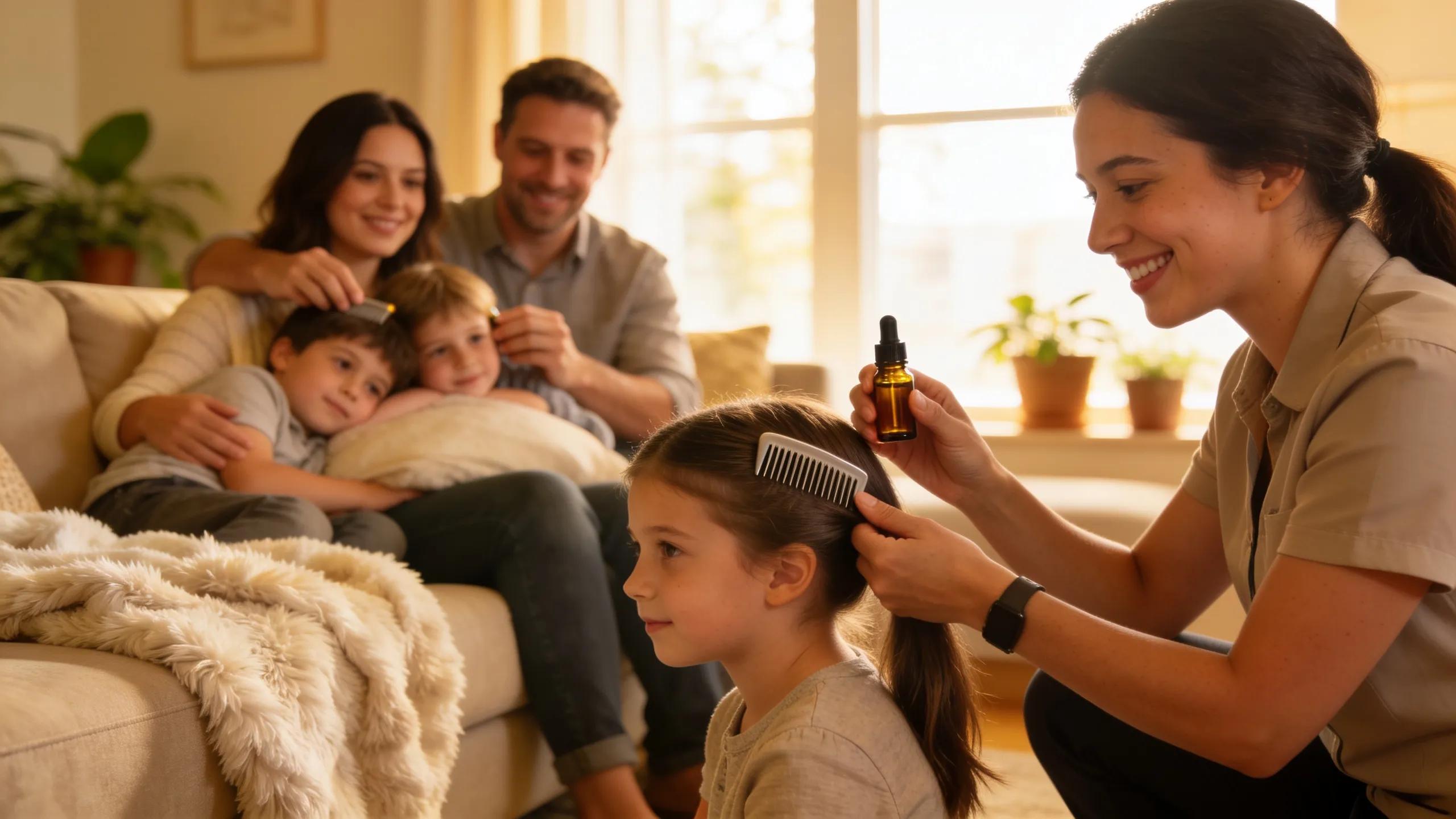 Atlanta family practicing natural lice prevention with mobile services