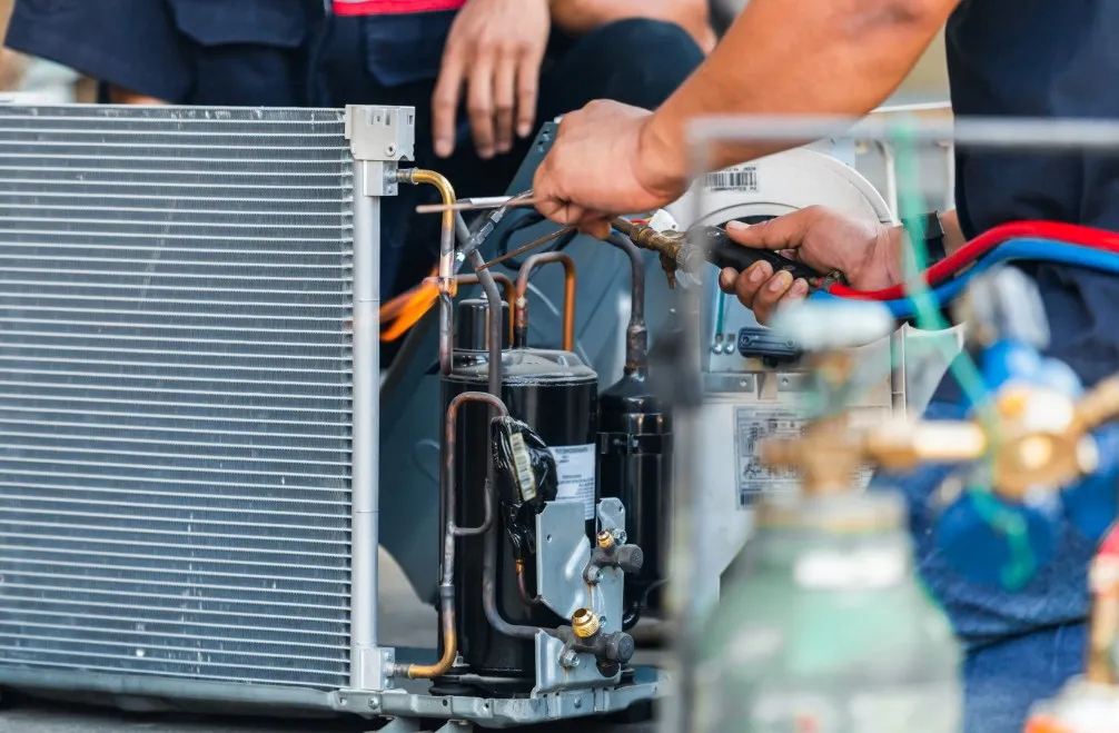 HVAC technician inspecting a gas furnace that won’t start