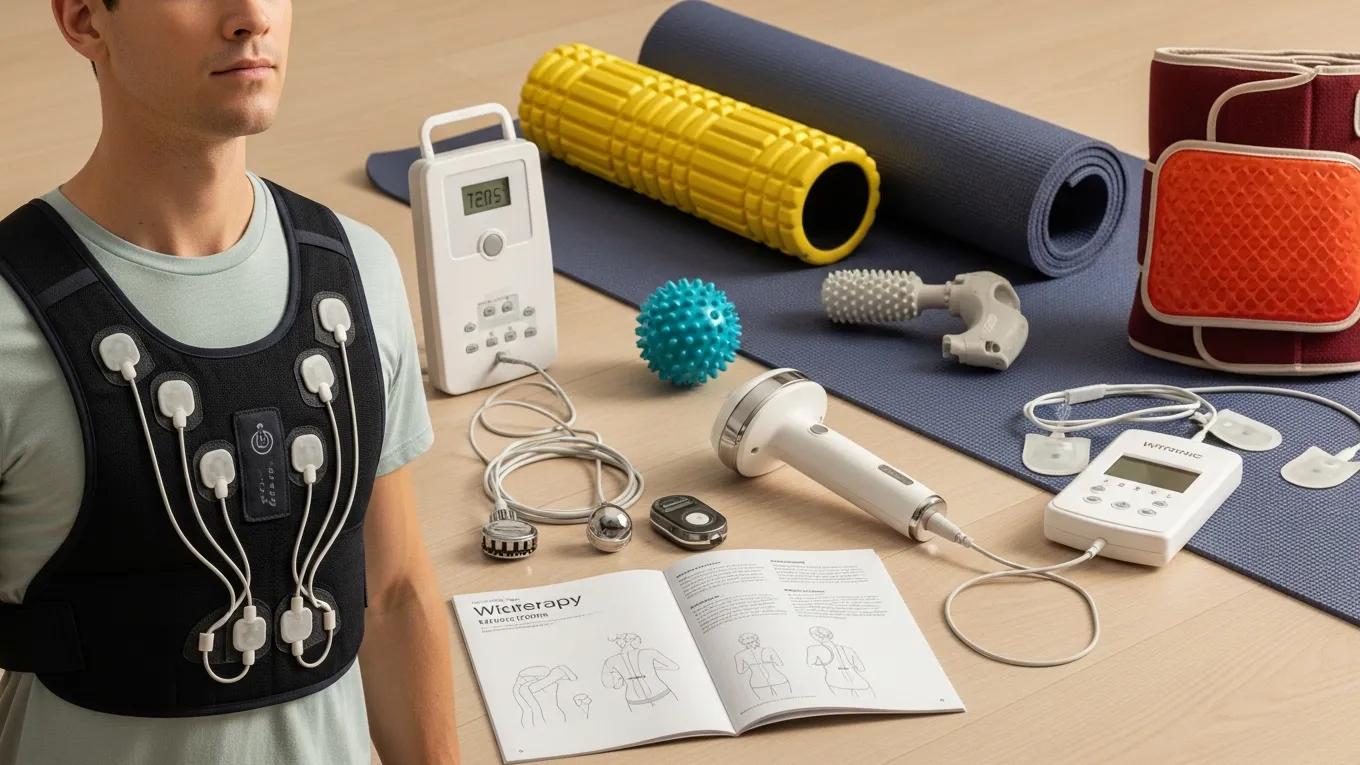 At-home back therapy devices including wearable technologies and portable tools being used for pain relief