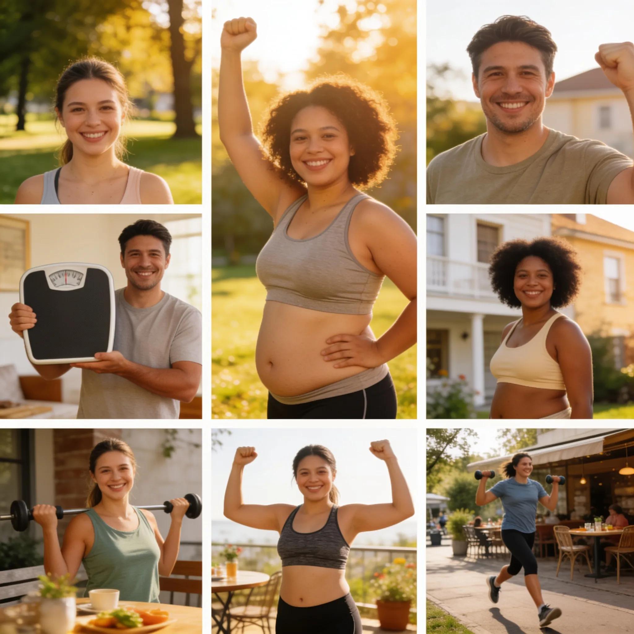Before-and-after success stories of individuals from local weight loss programs