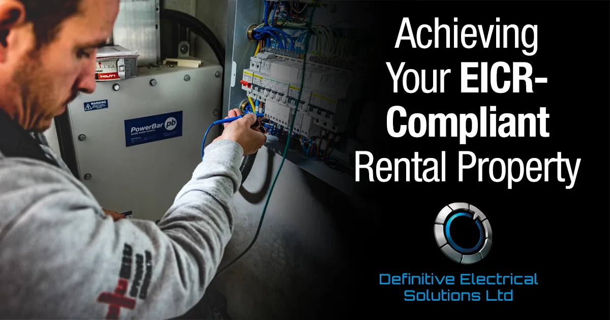 Landlord reviewing electrical testing service options on a laptop, highlighting the decision-making process for safety compliance