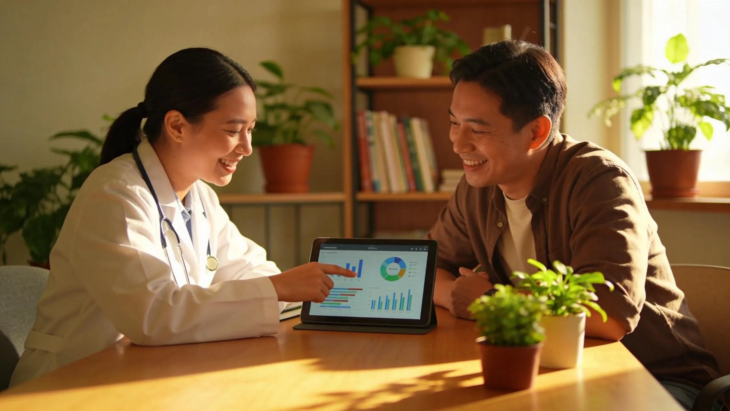 Health care professionals collaborating with patients to optimize population health outcomes