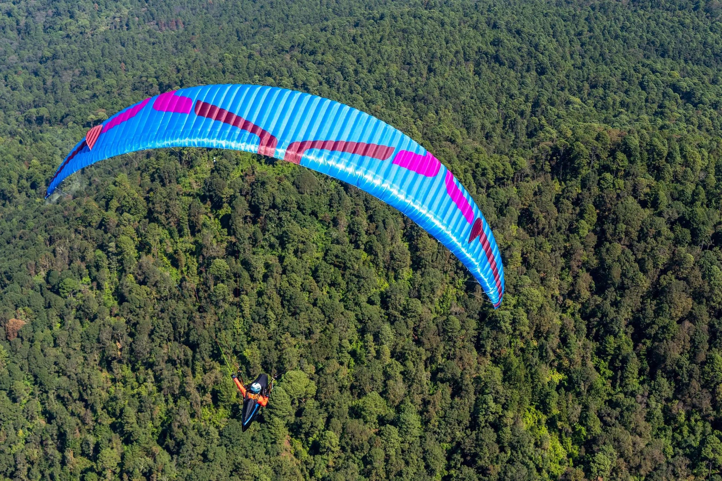 Aerial view of paragliding and parasailing in Australia showcasing adventure sports