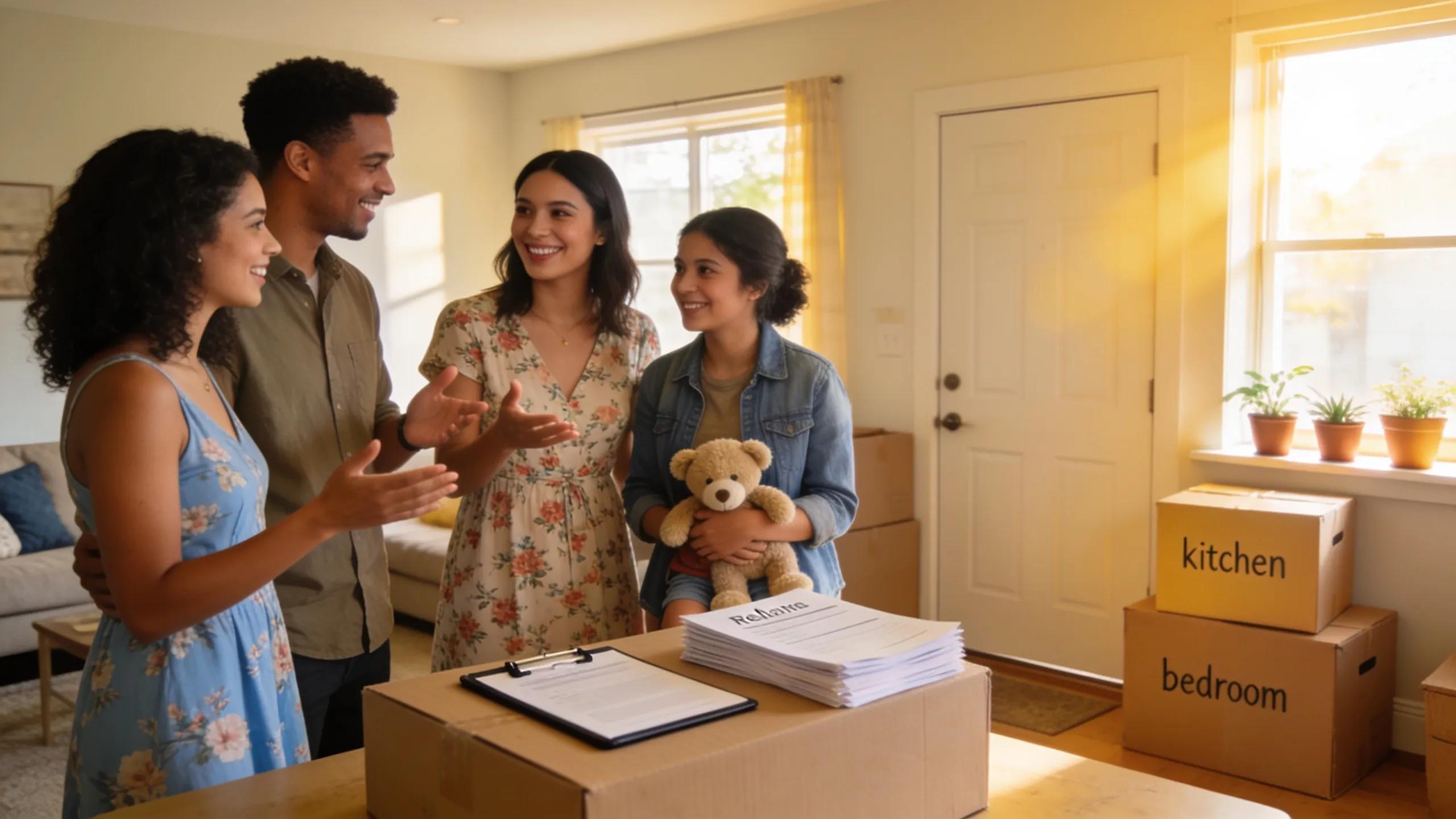 Renters reviewing move-out responsibilities in a Raleigh apartment