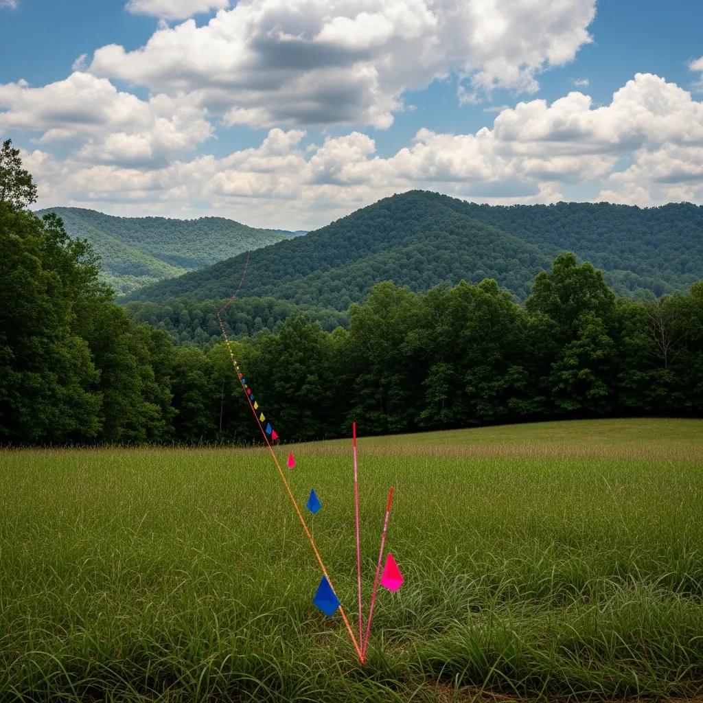 Boundary line marked on a property illustrating the identification of disputes through title searches