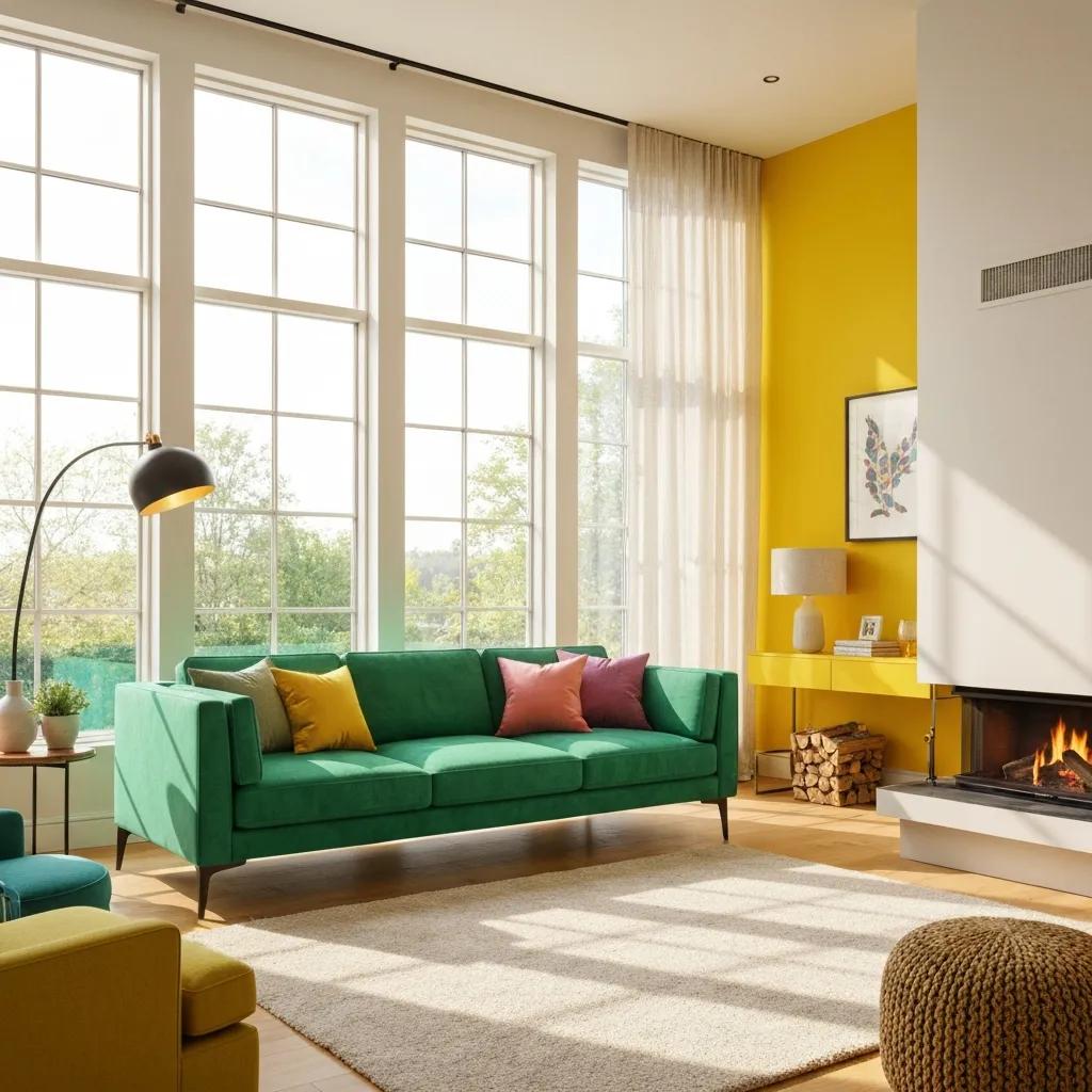 Interior room brightened by professionally cleaned windows