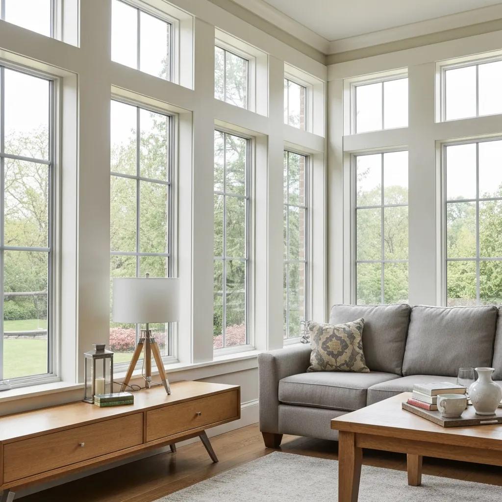 Sunlit room with clear windows showing improved natural light and view
