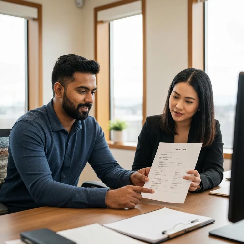 Business owner consulting with a financial advisor about loan options