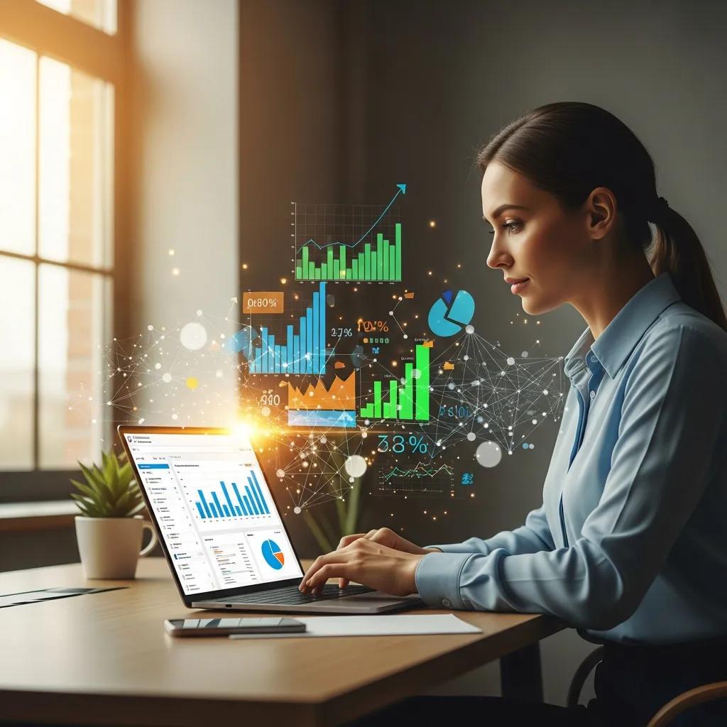 Small business owner reviewing an AI-driven PPC performance dashboard