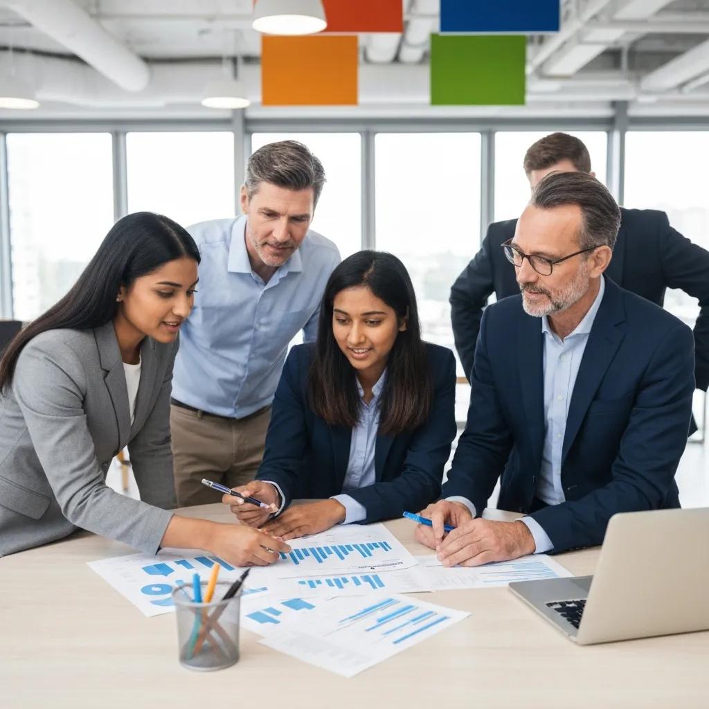 Business team discussing key factors influencing credit scores