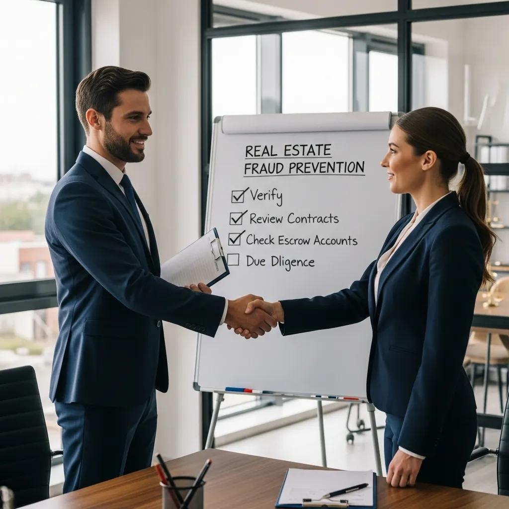 Buyer and attorney discussing strategies to prevent real estate fraud