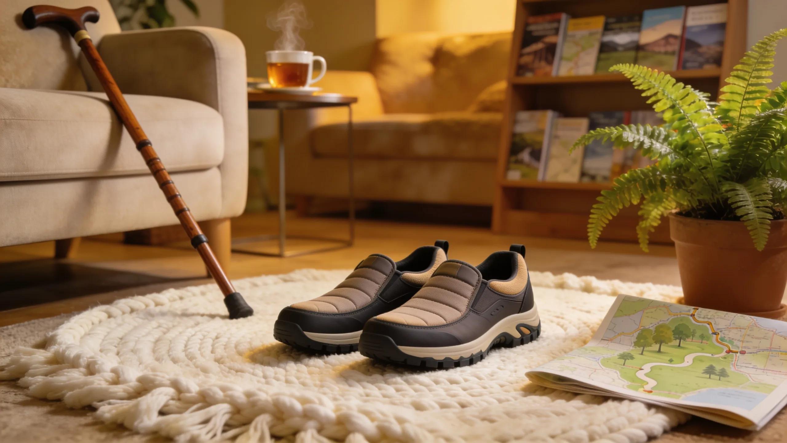 Comfortable orthopedic shoes prominently displayed, emphasizing support for arthritis pain relief