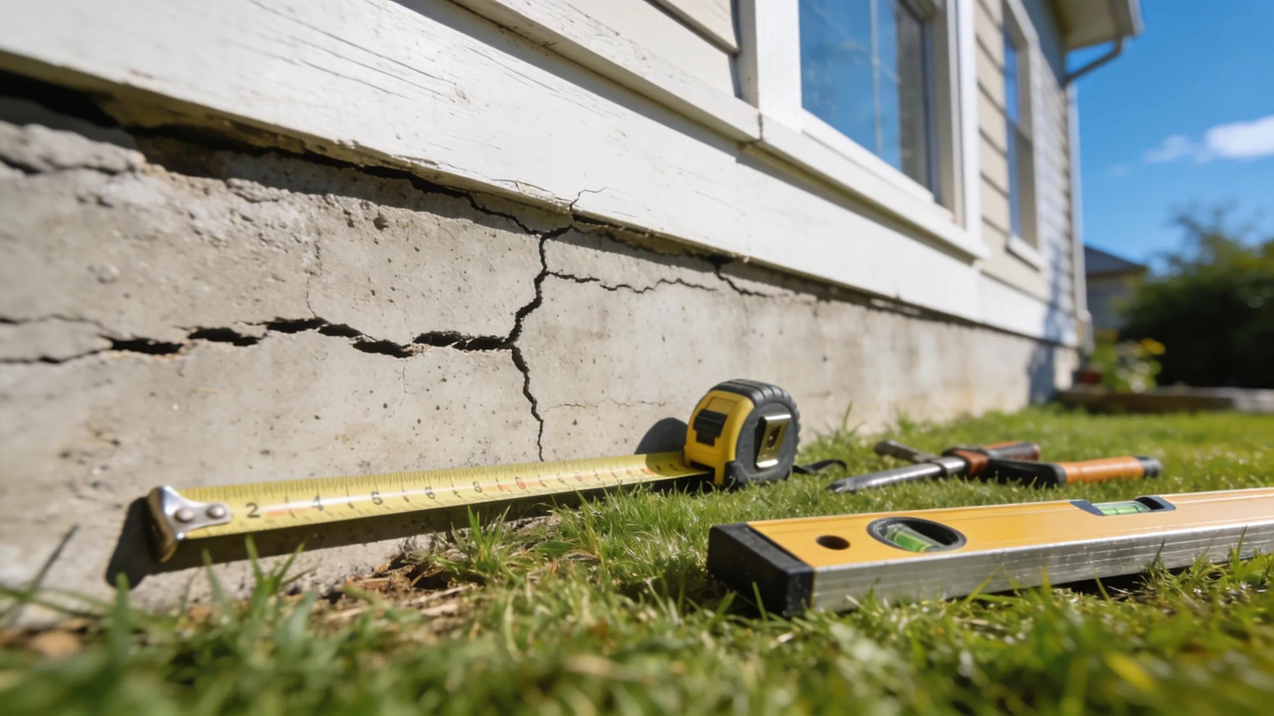 House with cracked foundation indicating need for repair services