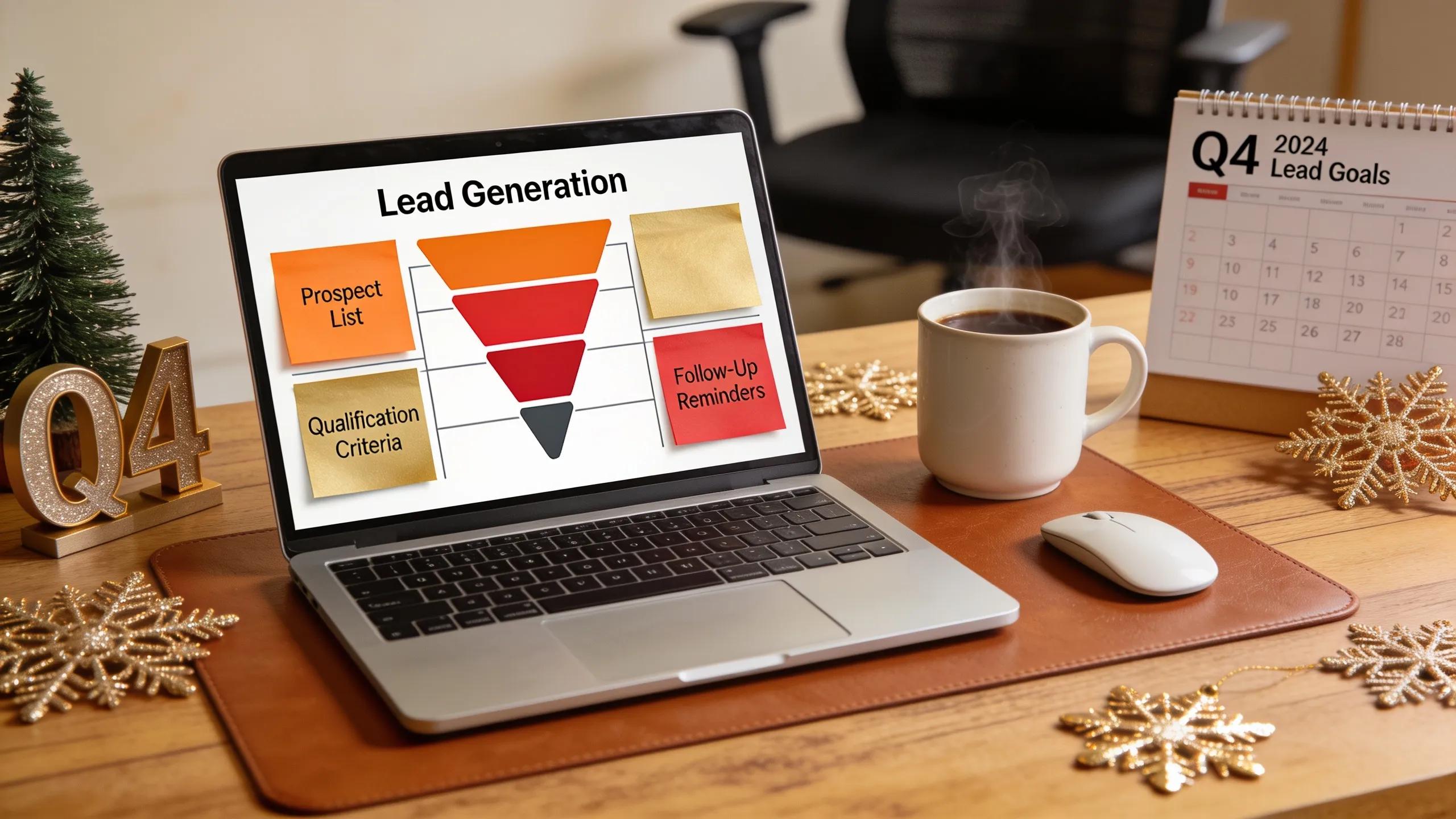 Workspace set up for effective B2B lead generation in Q4