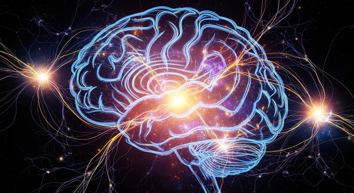 An artistic representation of a brain with vibrant neural connections, illustrating the benefits of neuroplasticity