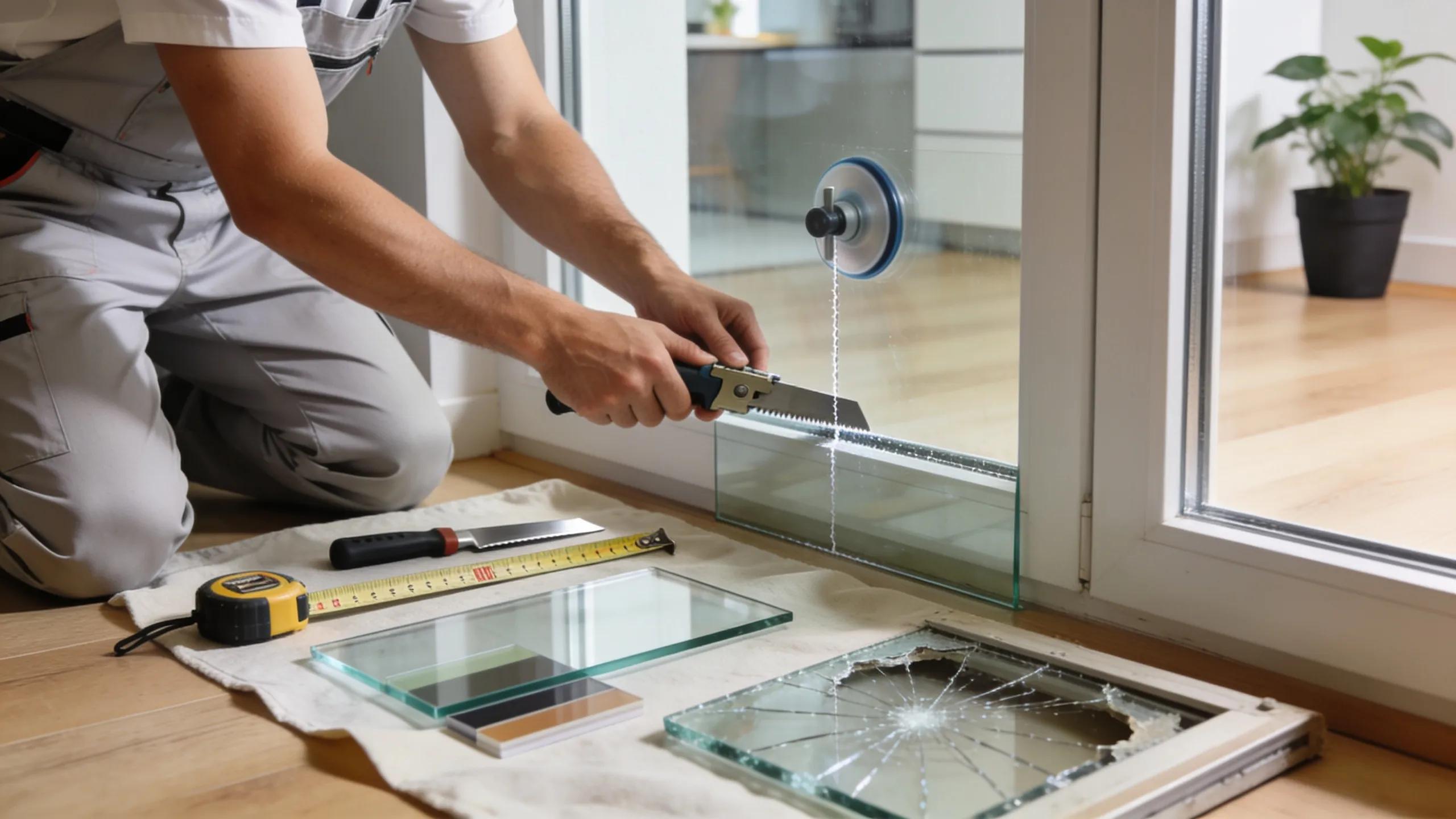 Professional glass repair technician fixing a residential window in Melton, emphasizing quality service and community focus