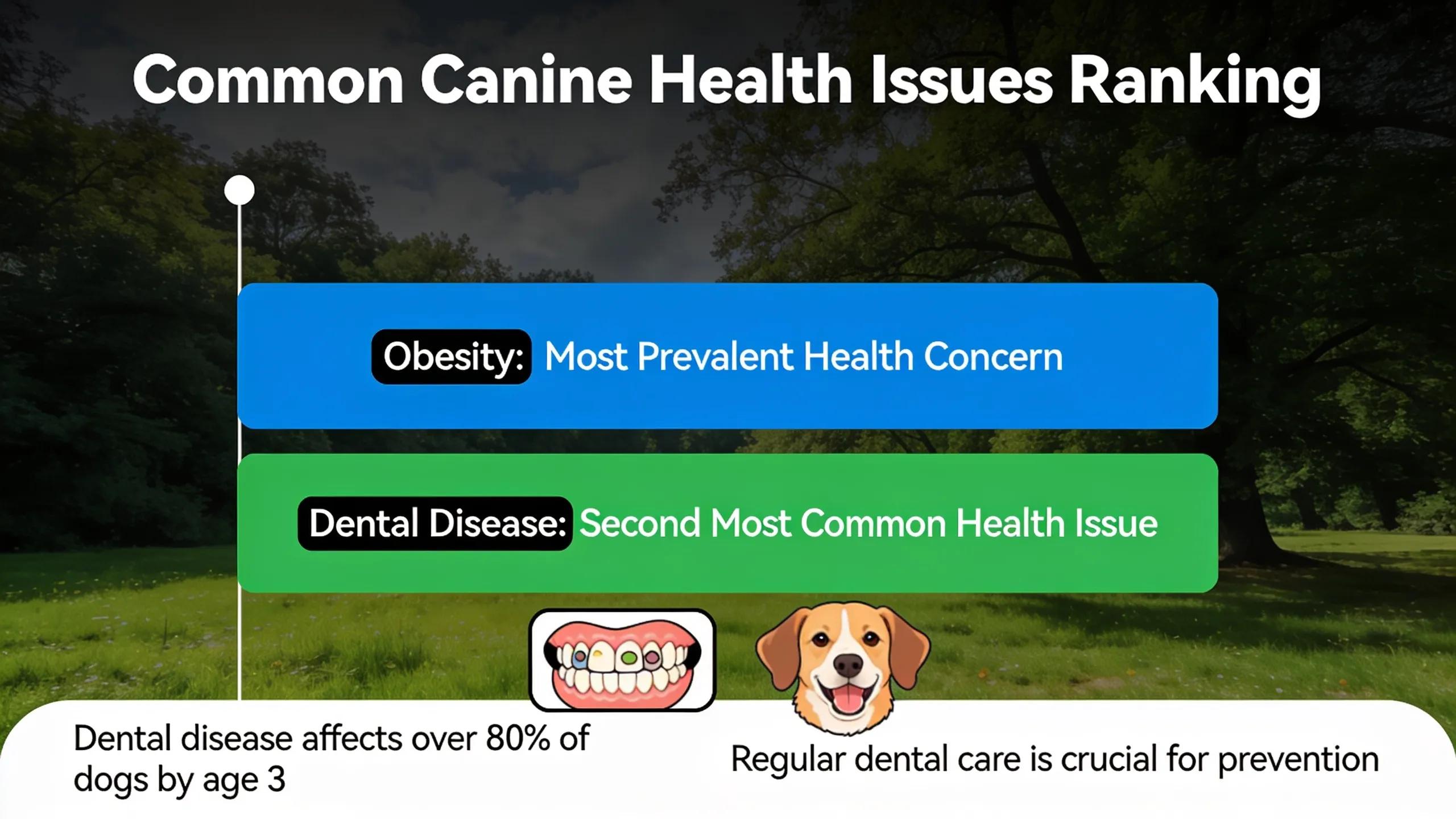 Dental disease is one of the most common health issues in dogs, ranking just behind