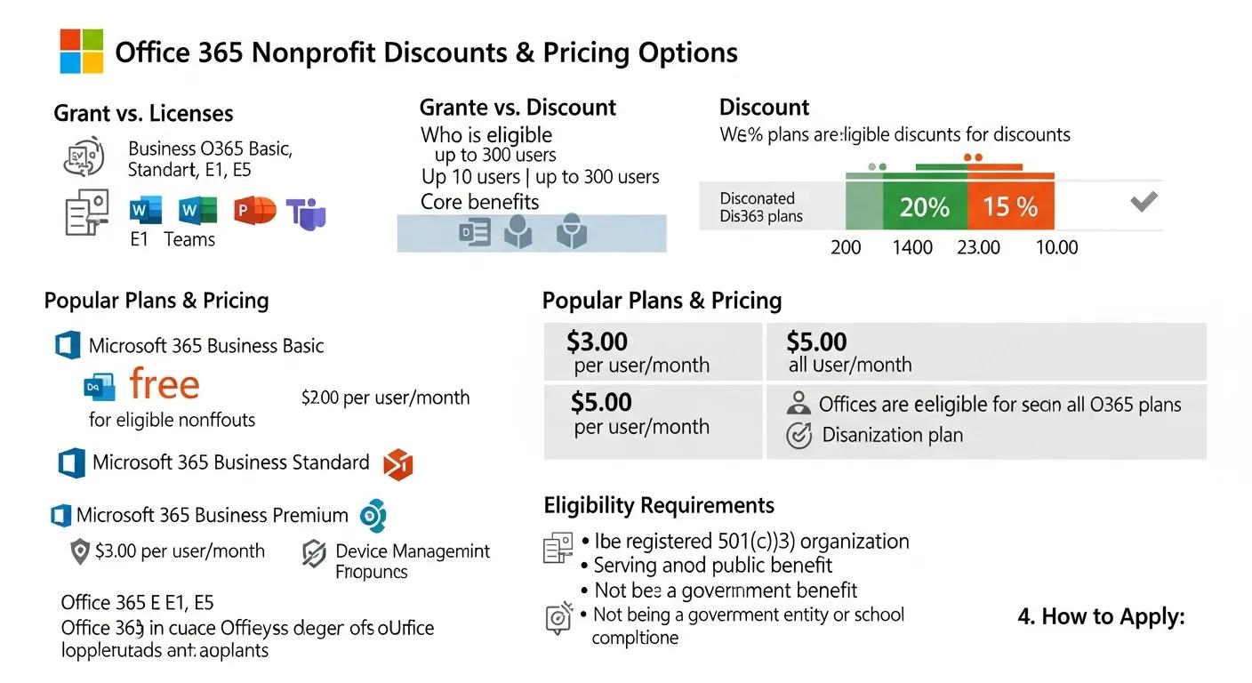 Office 365 nonprofit discounts and pricing options