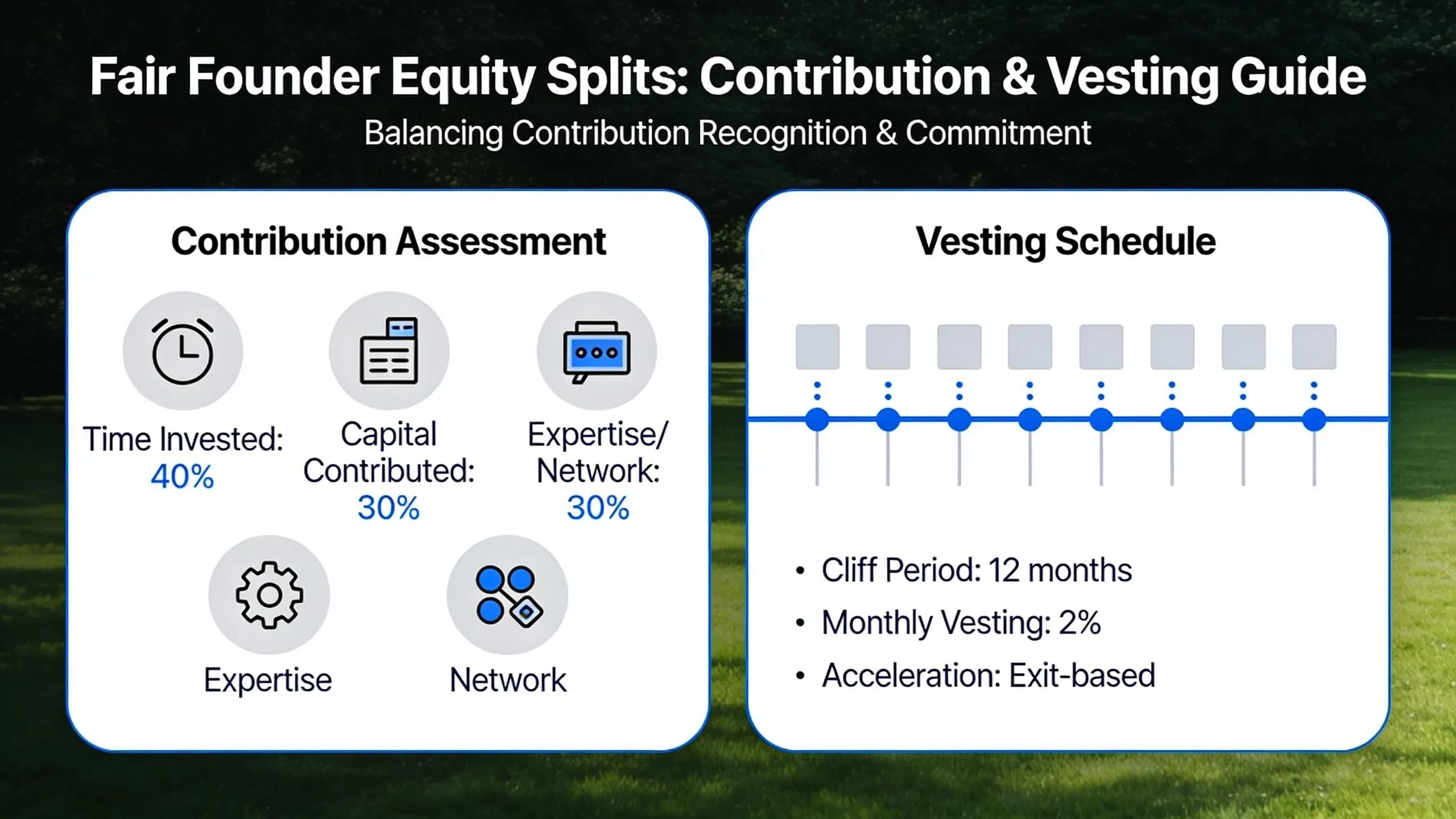 Fair founder splits combine an honest assessment of contribution with a vesting schedule explained clearly