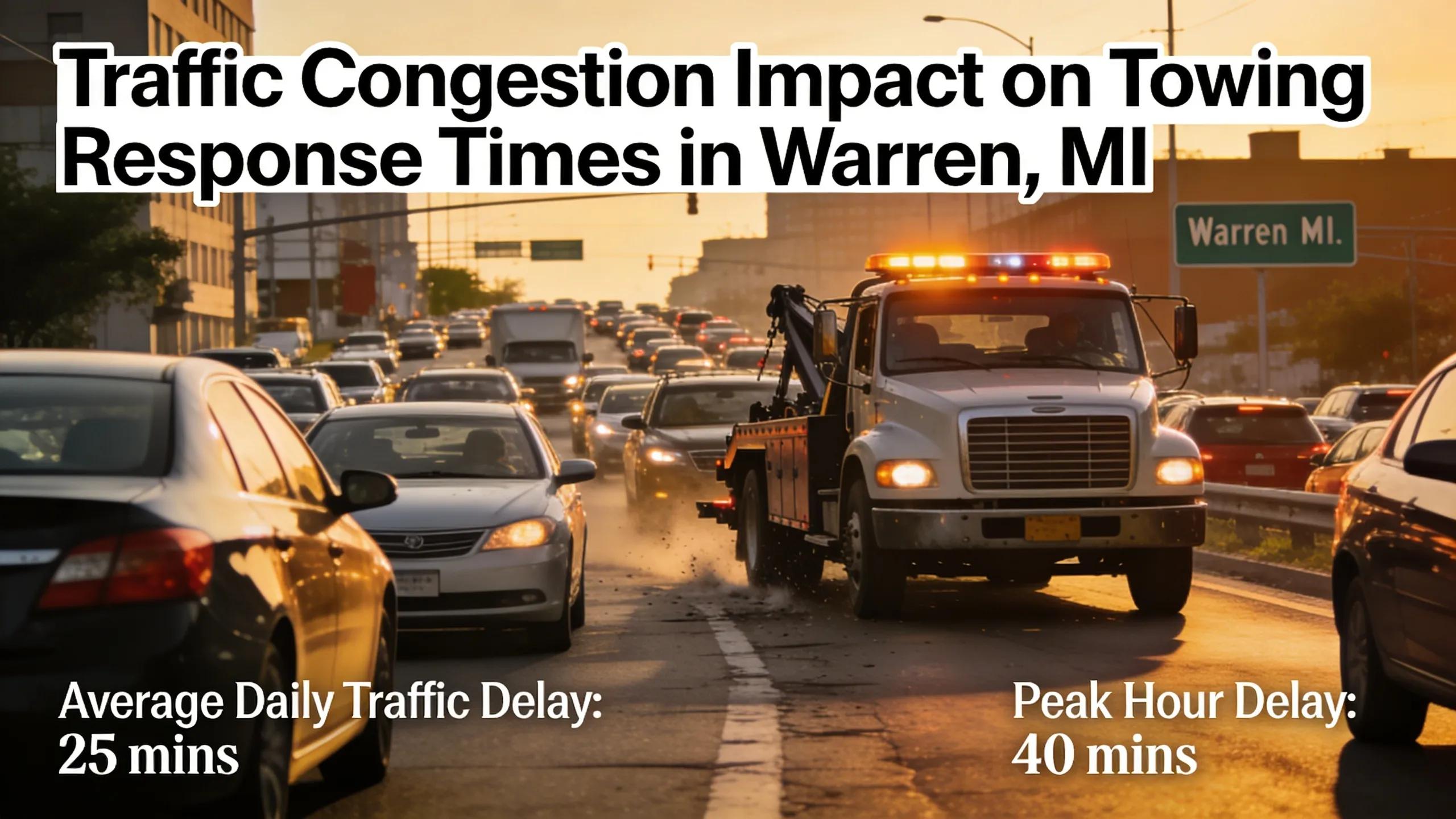 Traffic congestion impacting response times of towing services in Warren, MI