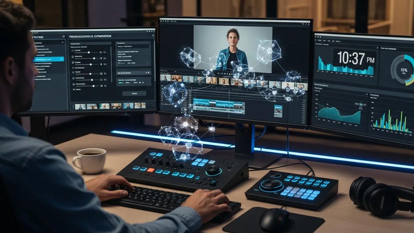 Video editor applying AI filters to enhance content personalization and optimization Video editor applying AI filters to enhance content personalization and optimization