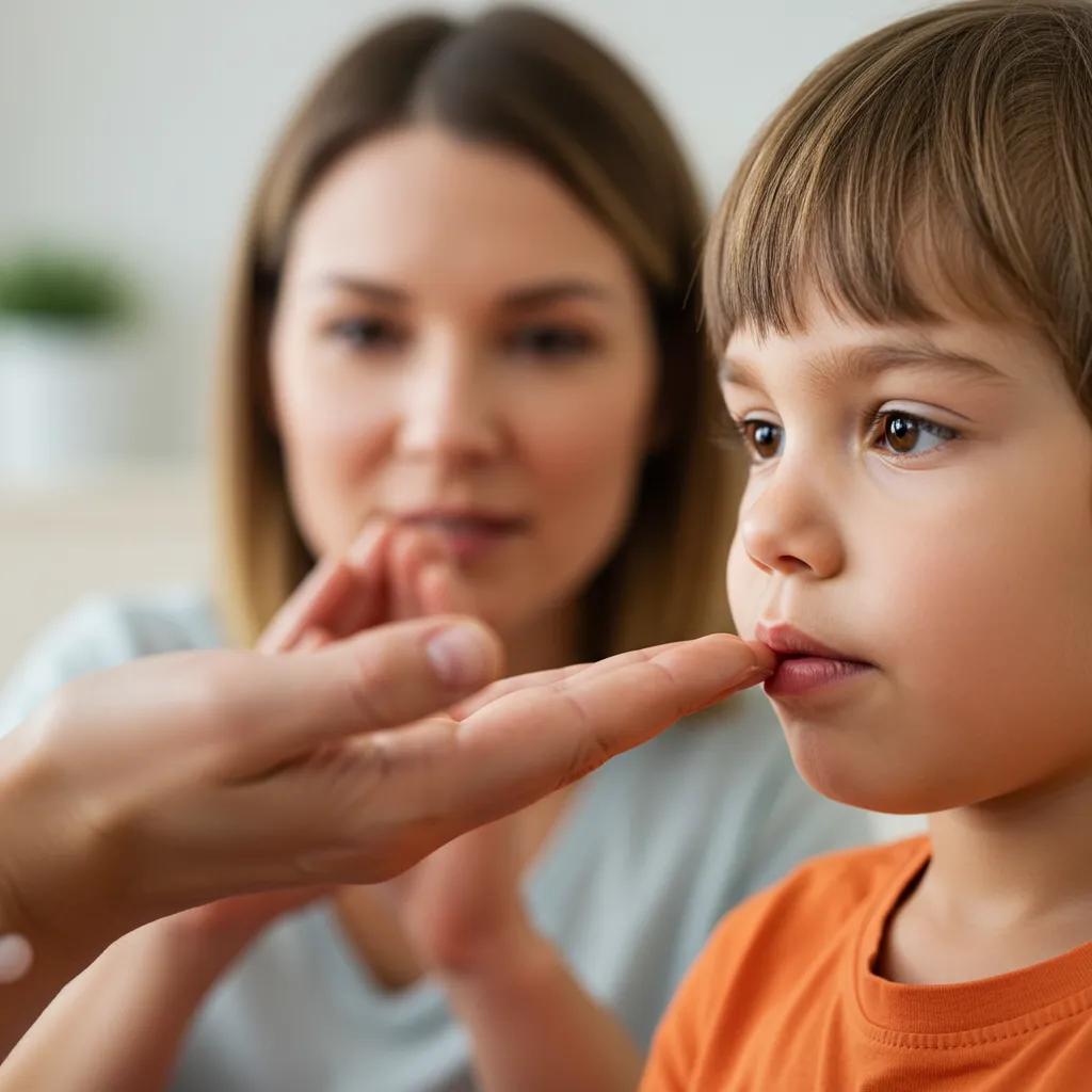 Child observing parent practicing calming techniques, emphasizing the impact of observational learning on emotional development
