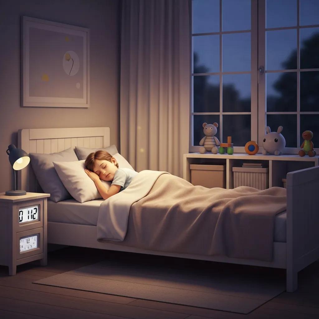 Child sleeping peacefully in a cozy bedroom, emphasizing the importance of sleep for behavior