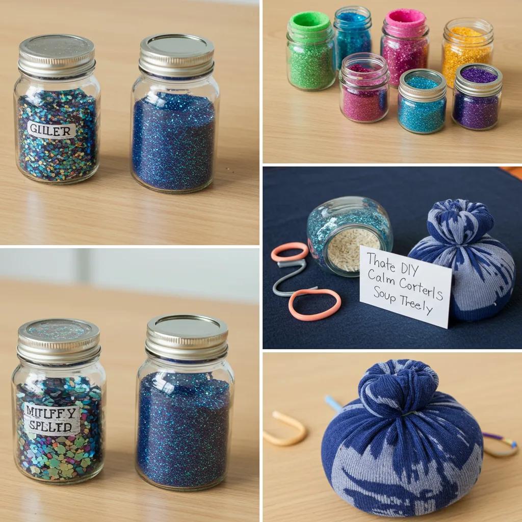 Children and caregivers creating DIY sensory tools for a calm corner