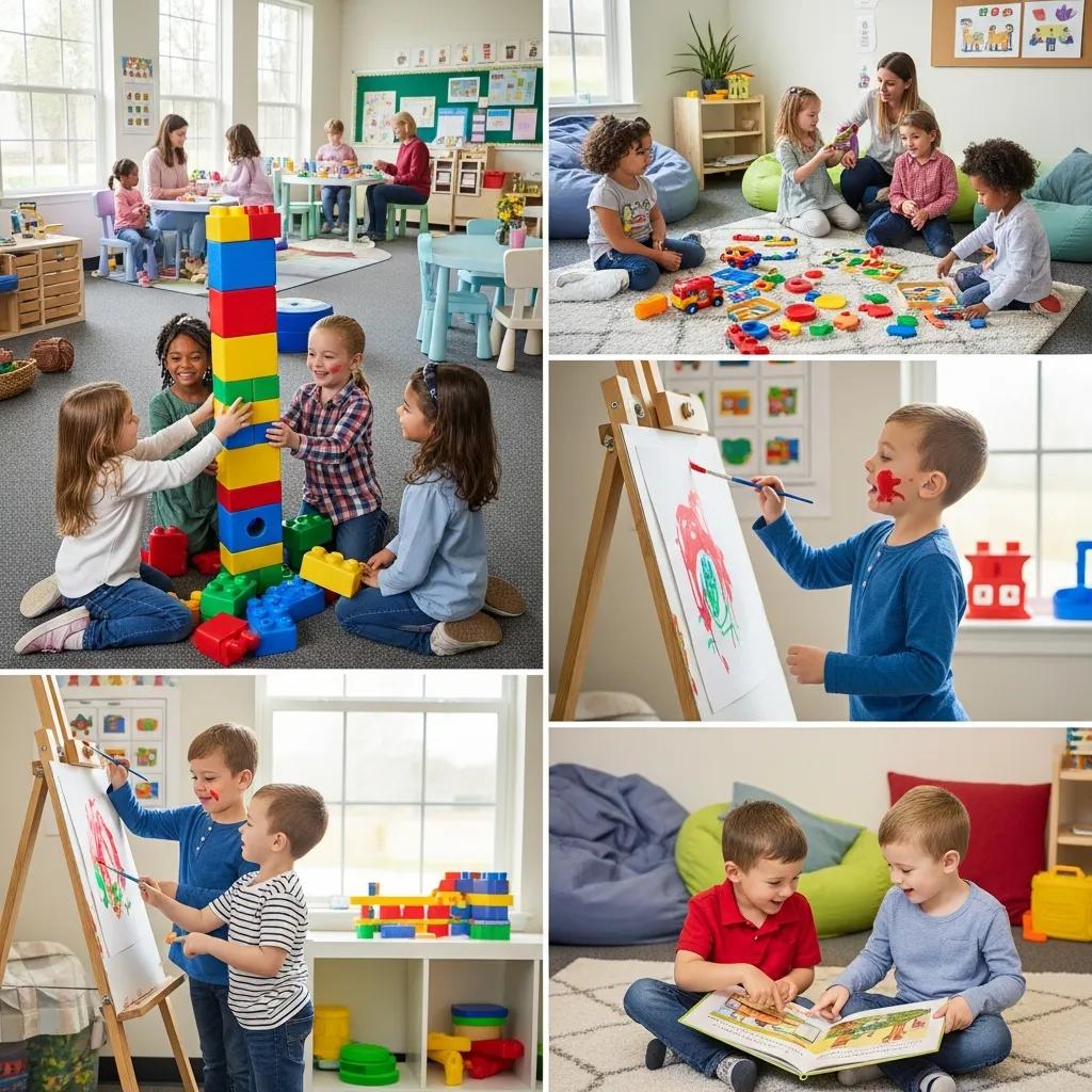Children engaged in play-based learning at an early childhood development centre Children engaged in play-based learning at an early childhood development centre
