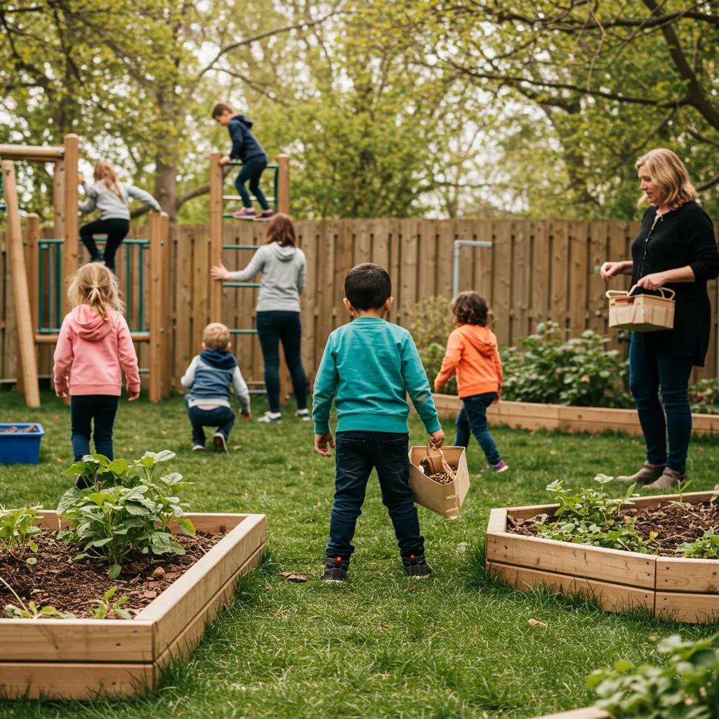 Children exploring nature and engaging in outdoor learning activities to enhance physical skills