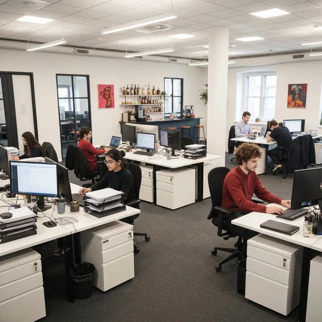 Neat, organised office space that supports staff productivity