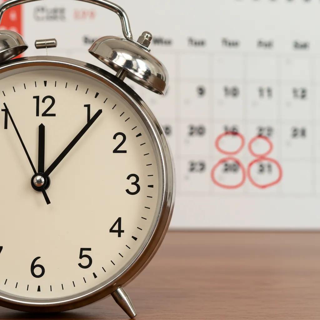 Clock and calendar representing the waiting period in USCIS processing times for family immigration
