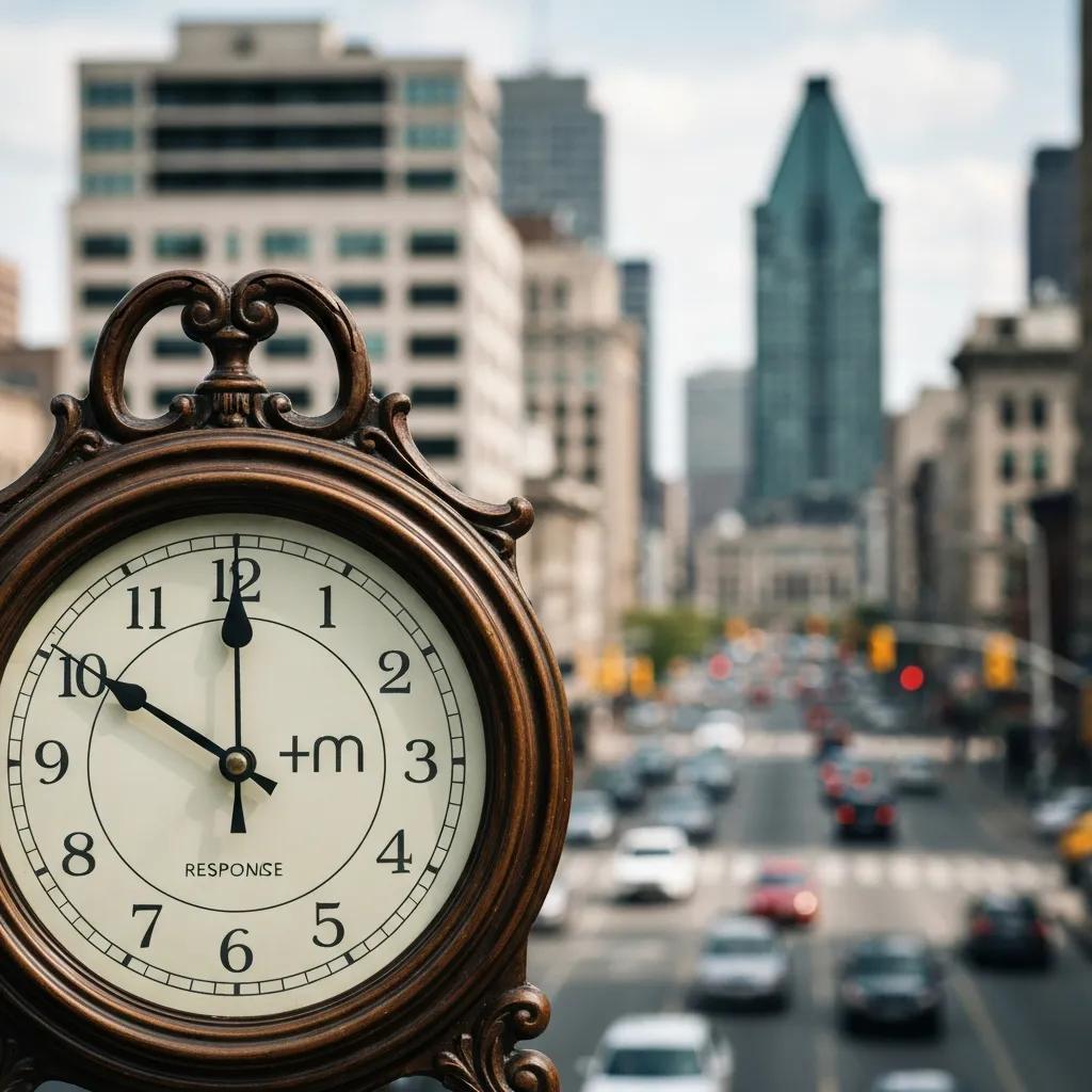 A clock representing the rapid response time of emergency locksmiths in Montreal