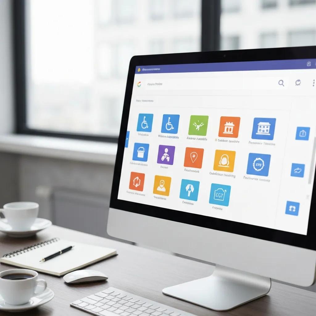 Close-up of Google Business Profile attributes being edited on a computer screen