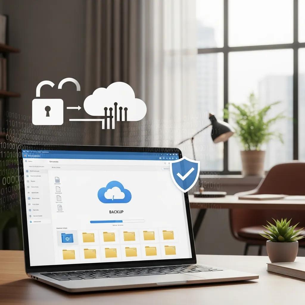 Cloud storage interface highlighting benefits for businesses