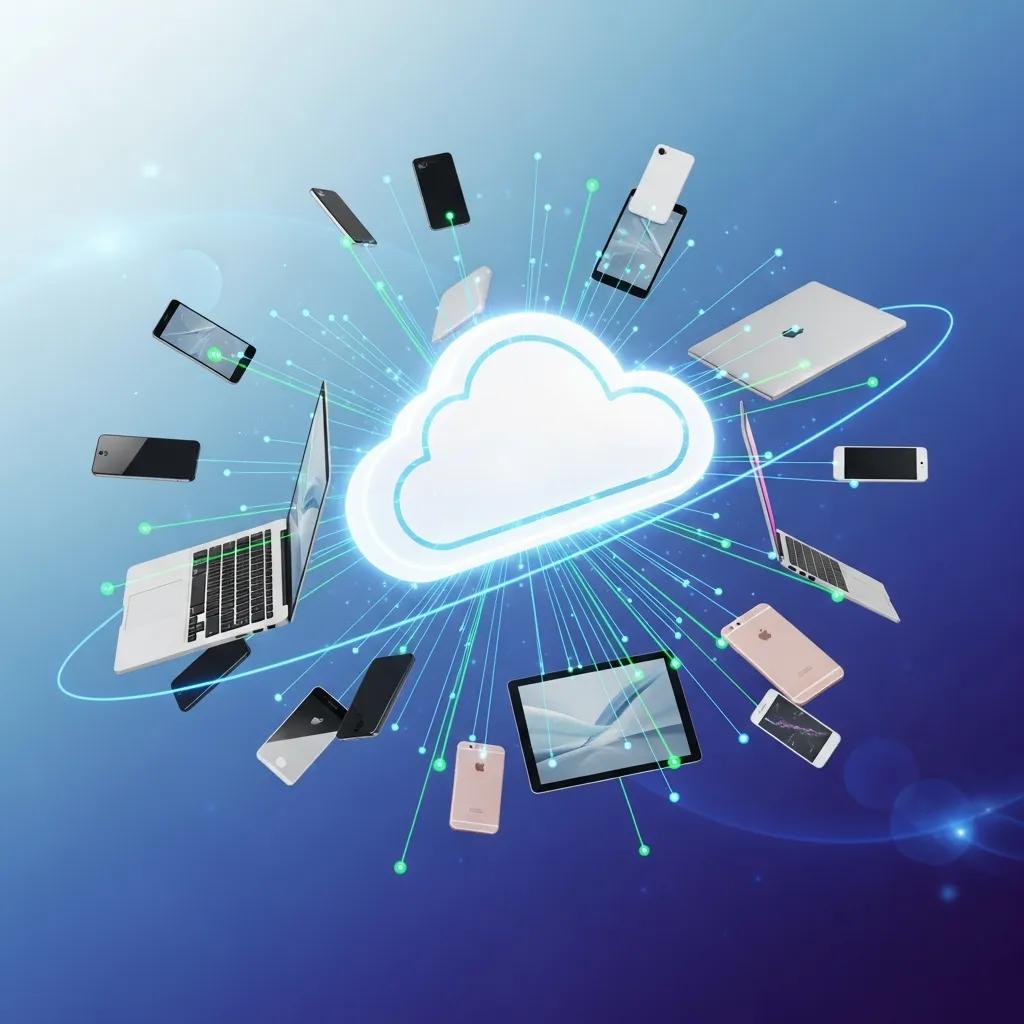 Cloud services connecting devices to support business continuity and secure data backup