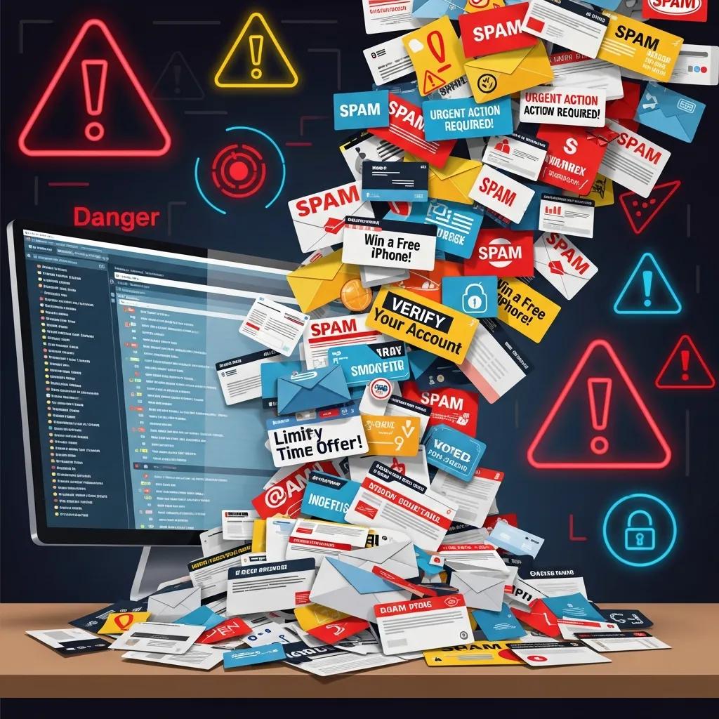 Overflowing inbox showing rising spam volume