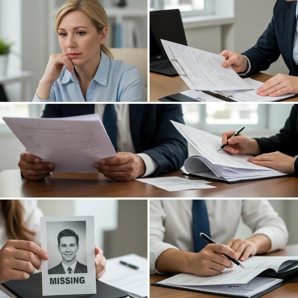 Collage showing missing person tracing, debtor tracing and witness tracing services