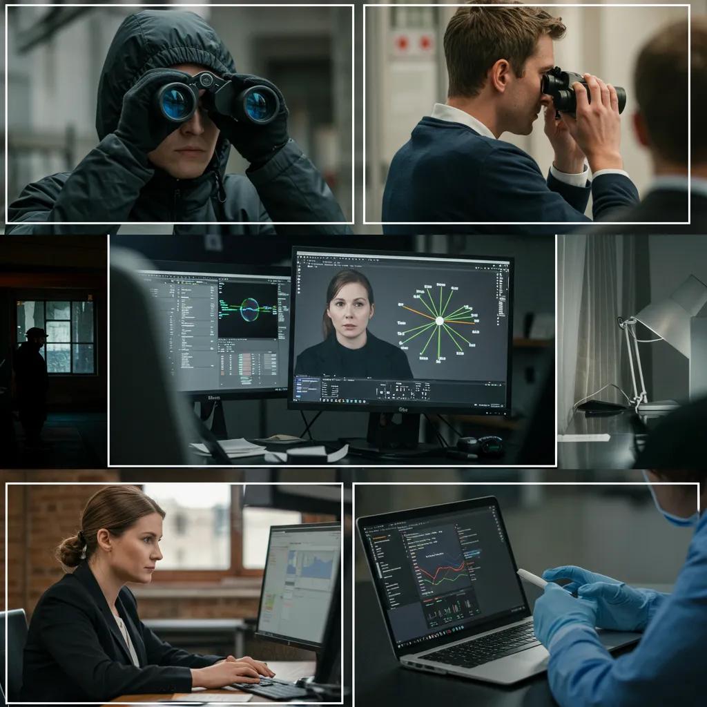 A secure office environment designed for the meticulous handling of sensitive and confidential investigation information