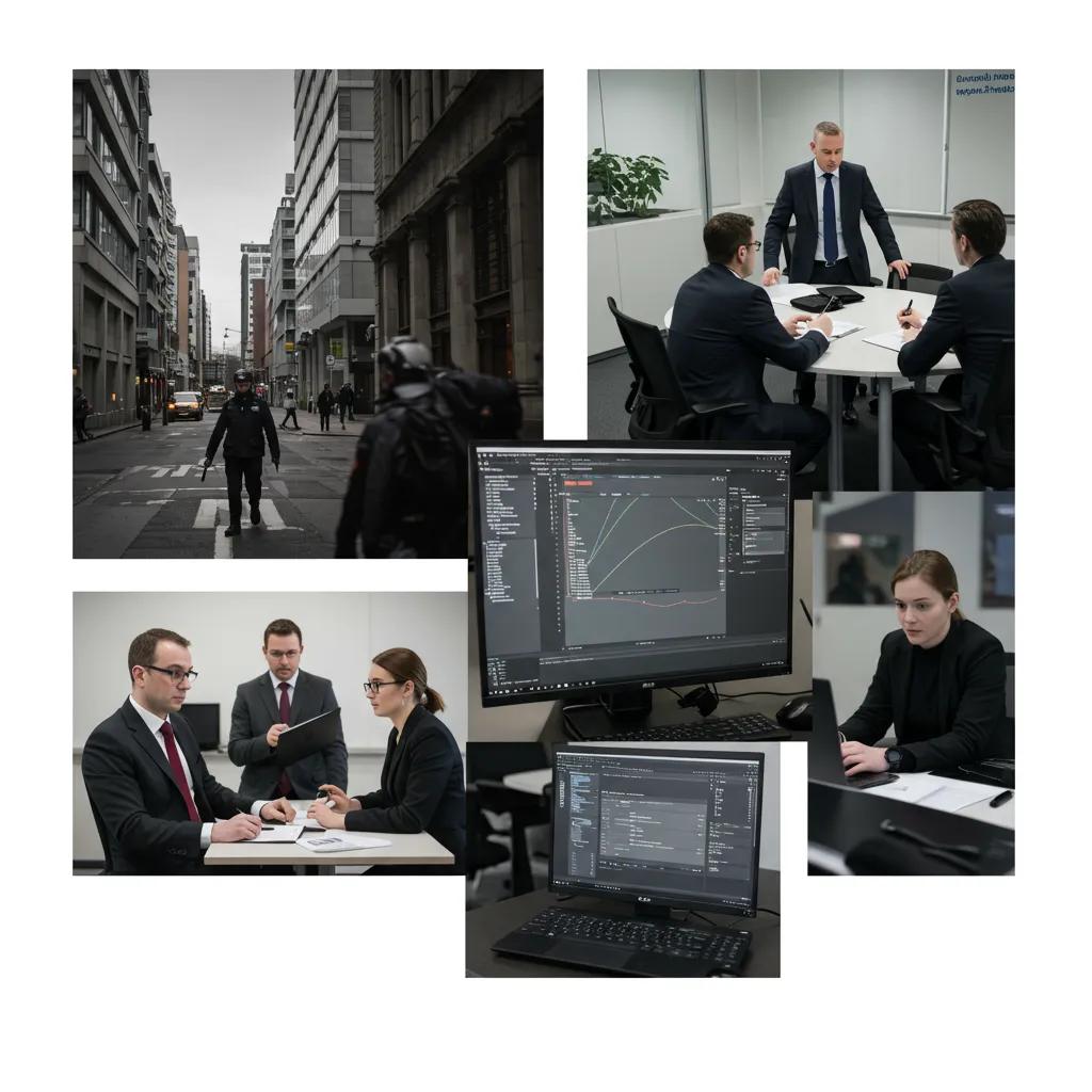 Collage of private investigation services including tracing, surveillance, and background checks in the West Midlands