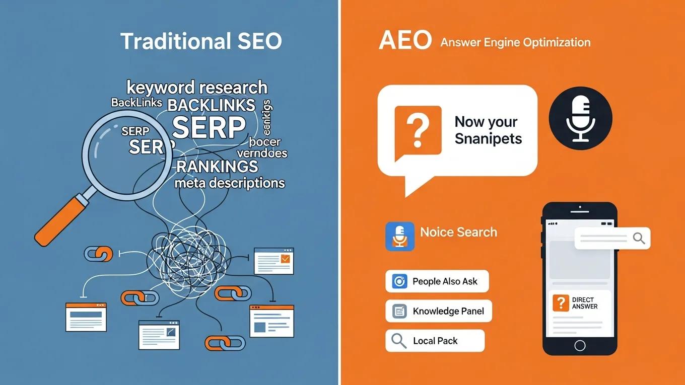 Comparison of Answer Engine Optimization and traditional SEO elements