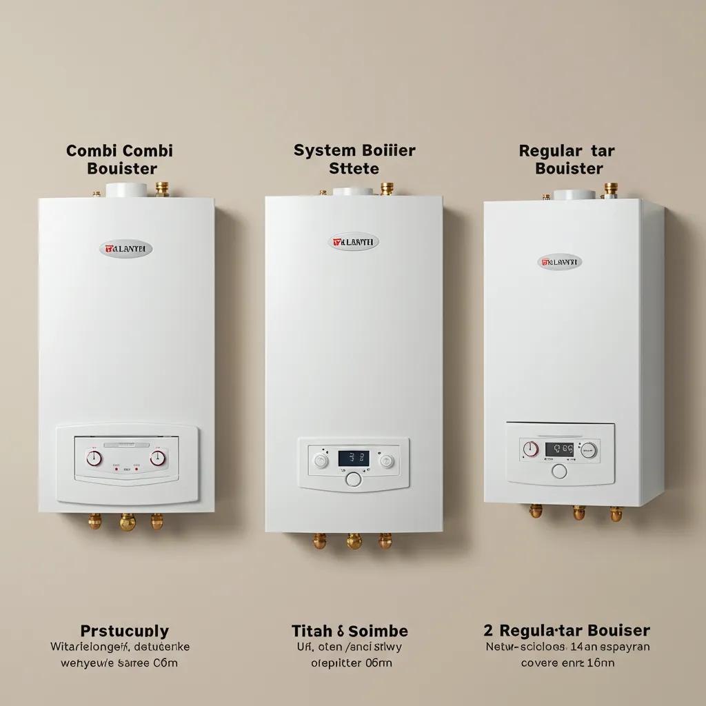 Comparison of combi, system, and regular boilers highlighting their distinct features